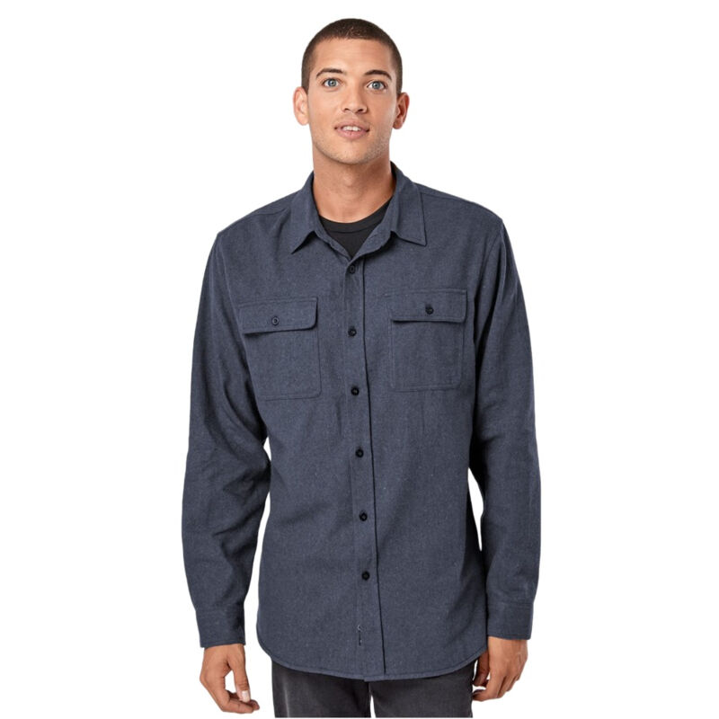 Long Sleeve Solid Flannel Shirt Thumbnail