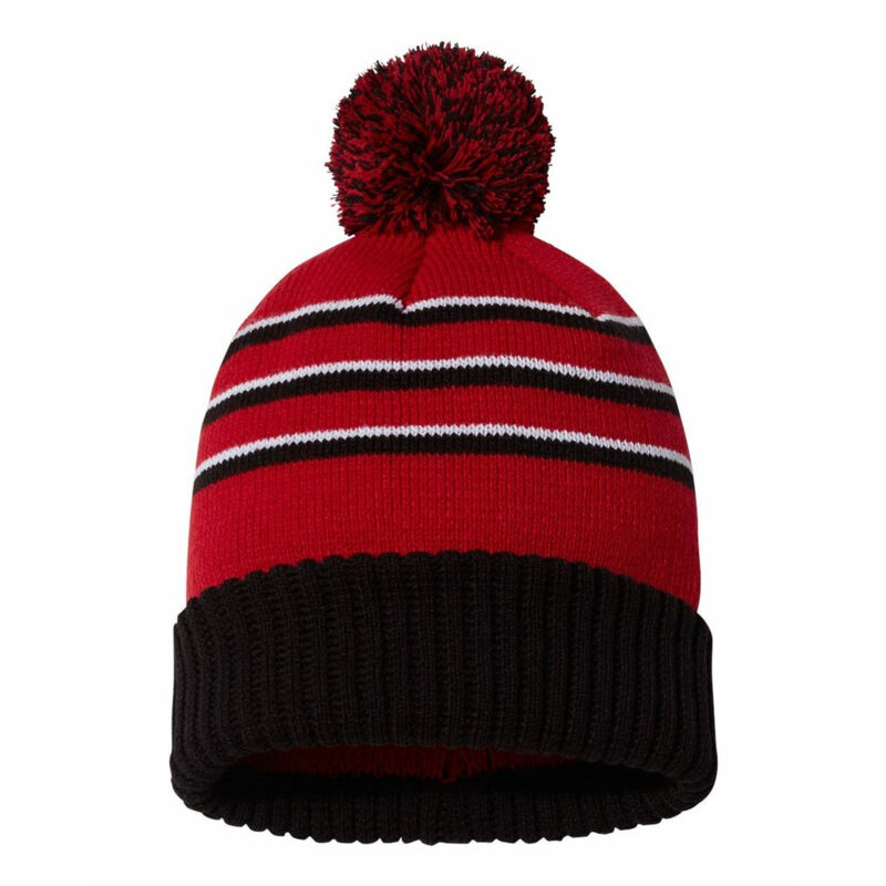 Stripe Pom Cuffed Beanie Thumbnail