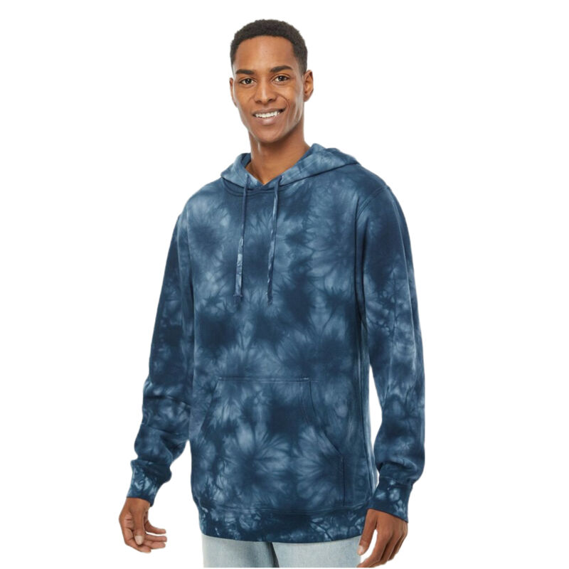 Unisex Midweight Tie-Dyed Hooded Sweatshirt Thumbnail
