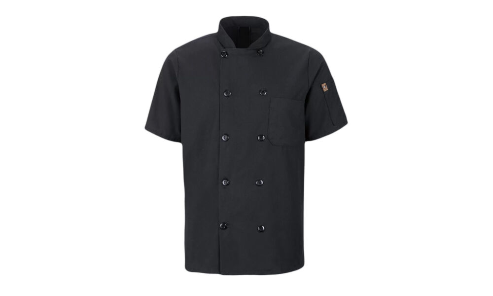 RED KAP® CHEF DESIGNS® SHORT SLEEVE CHEF COAT WITH OILBLOK MIMIX™ Thumbnail